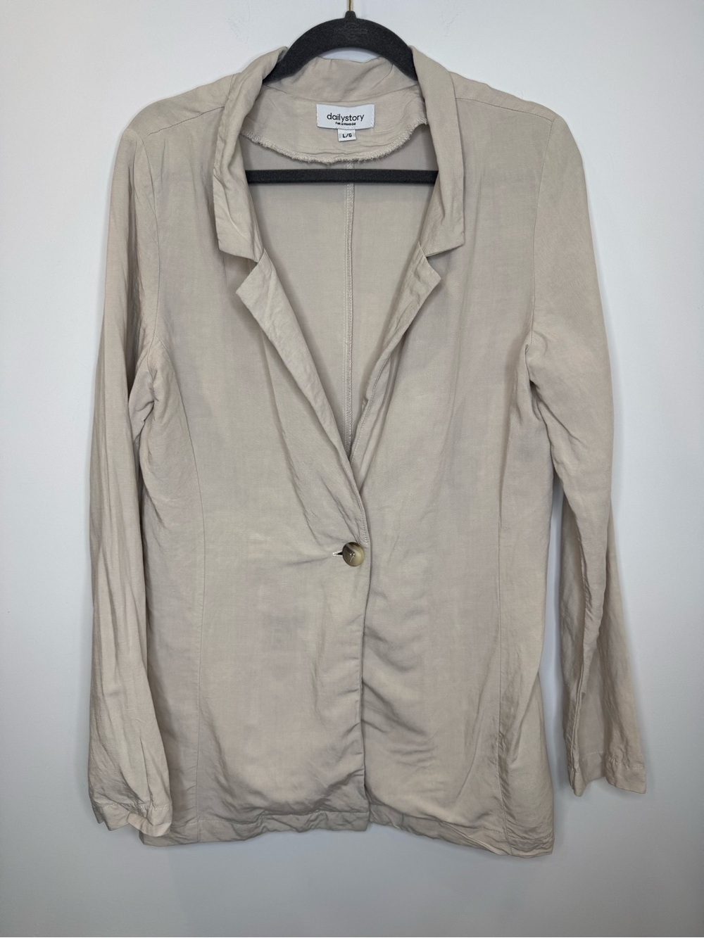 Dailystory Cream Single-Button Blazer Jacket made in Canada sz large
